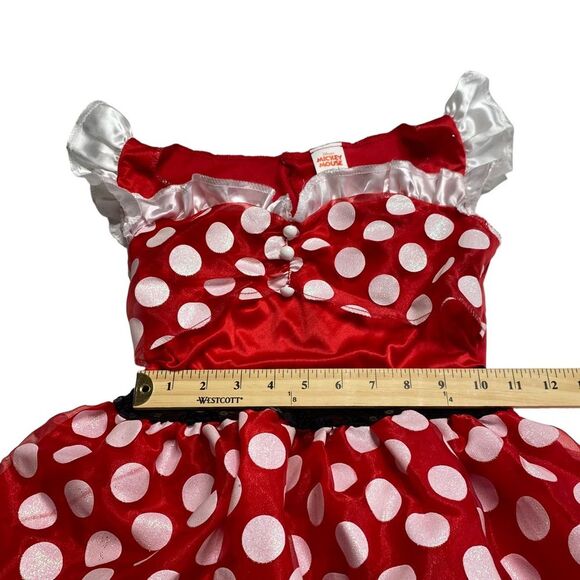 Disney Minnie Mouse Polka Dot Dress and Matching Sequined Mouse Ears L (10-12) - Picture 4 of 10
